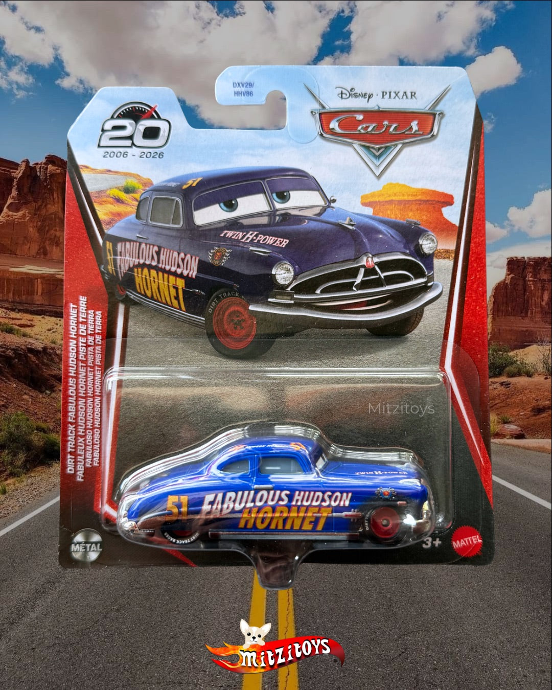 Fabuloso Hudson Hornet Pista de Tierra (20 Aniversario 2006 - 2026) - Disney Pixar Cars (Mattel)