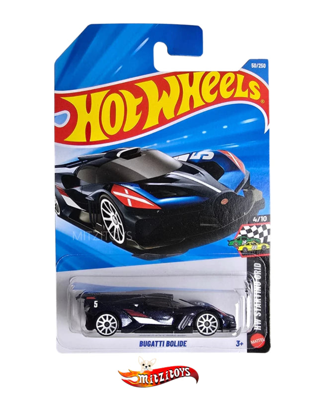 Bugatti Bolide Negro con Rojo Azul- Hot Wheels - HW Starting Grid (4/10)