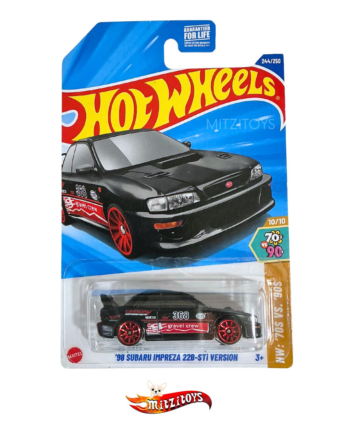 '98 Subaru Impreza 22B-STi Version - HW: '70s vs. '90s; Negro; #244/250; Hot Wheels Escala 1:64 (Kroger Exclusive)