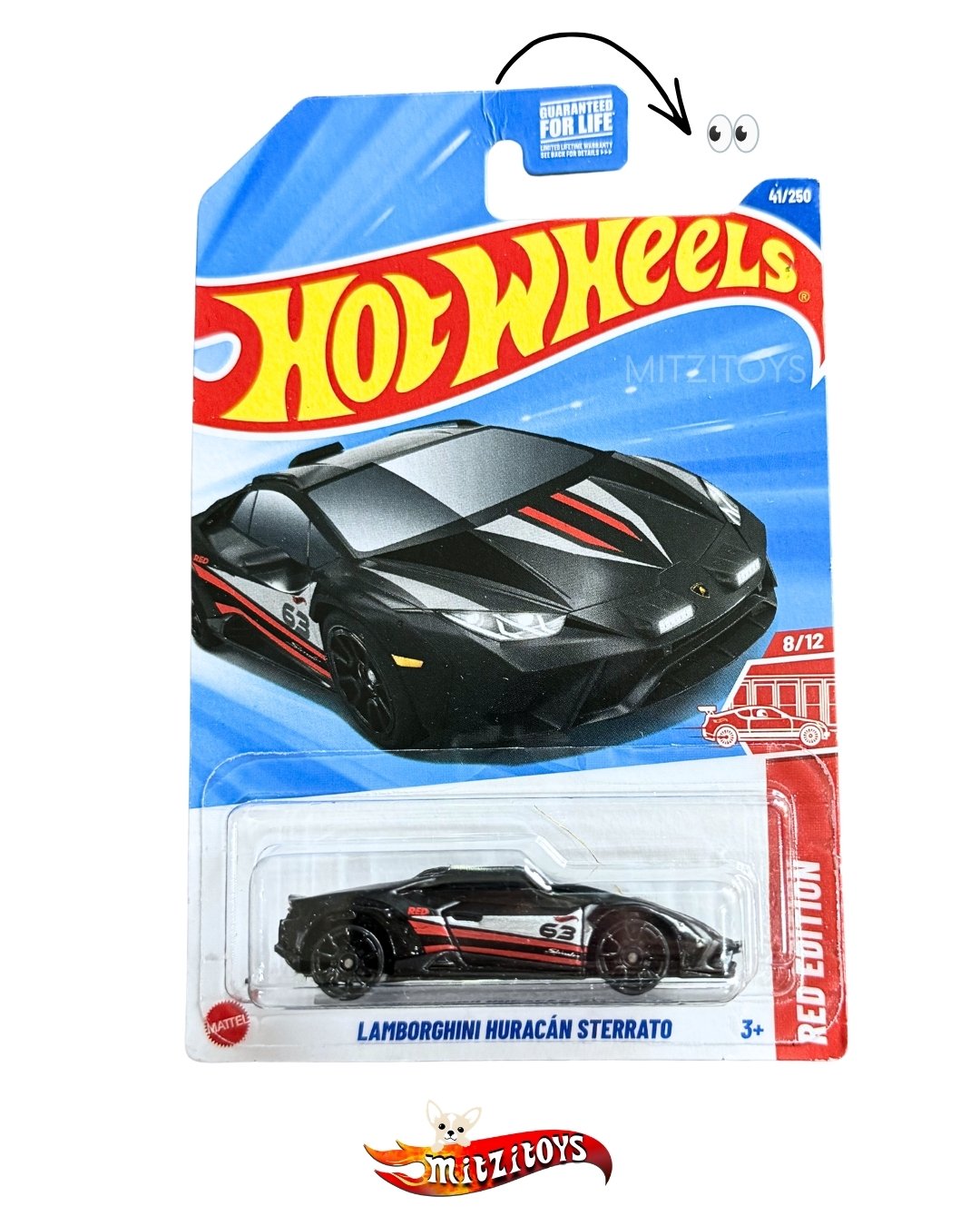 Detalle Lamborghini Huracán Sterrato Red Edition Negro; 41/250; HW Dirt