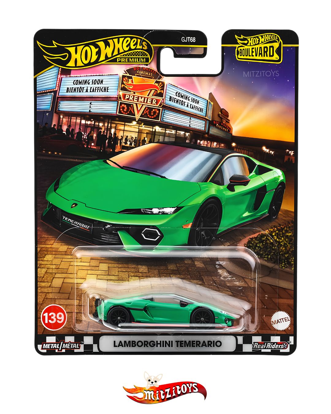 Lamborghini Temerario Green / Boulevard #139 - Hot Wheels Premium