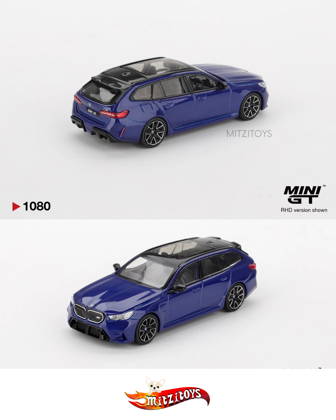 BMW M5 Touring (Marina Bay Blue Metallic) - MINI GT #1080