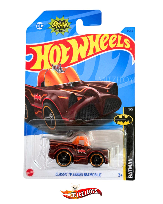 Classic TV Series Batmobile Tooned (Café Rojo), Batman 1/5; Hot Wheels Básico