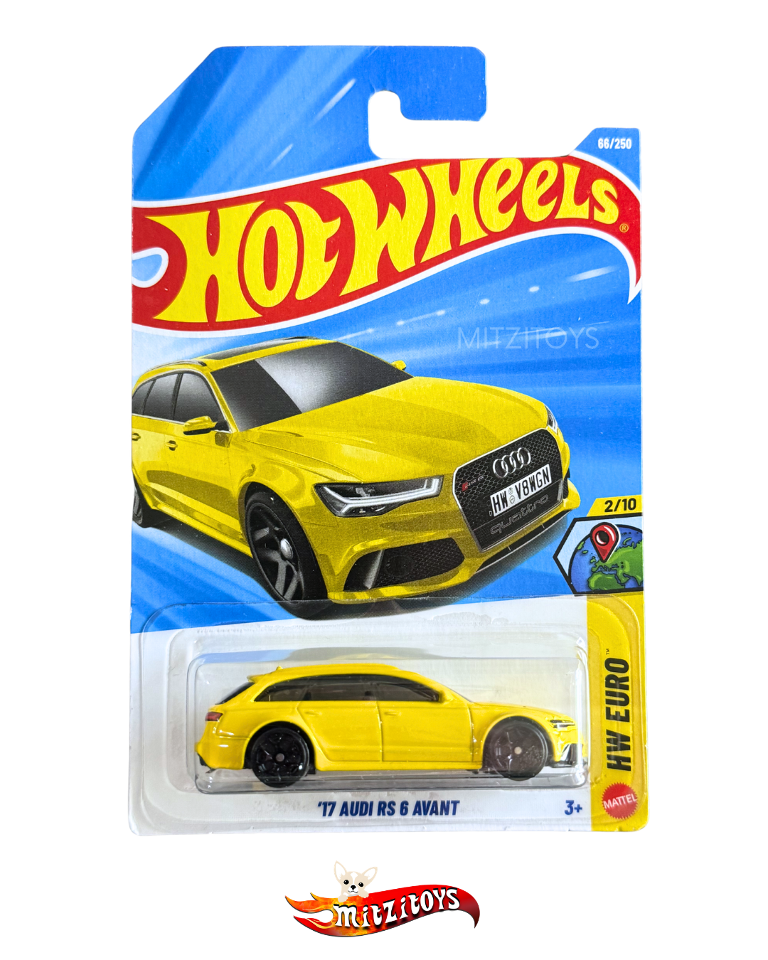 '17 Audi RS 6 Avant; Amarillo; HW Euro (2/10) #66/250; Hot Wheels Básico