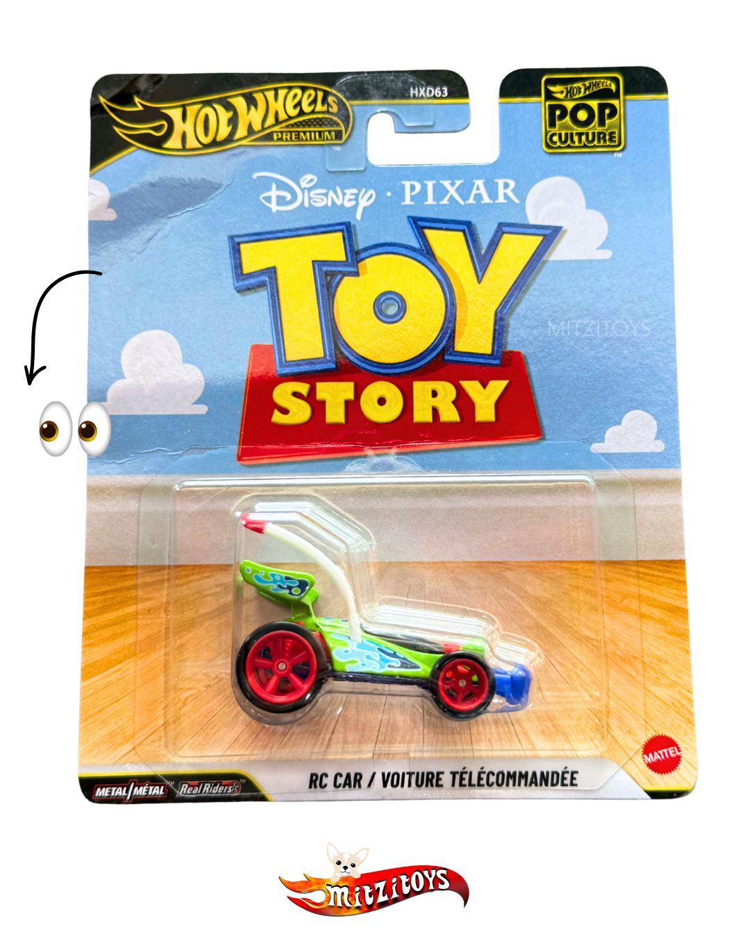 RC Car Detalles - Disney Pixar Toy Story - Hot Wheels Premium Pop Culture