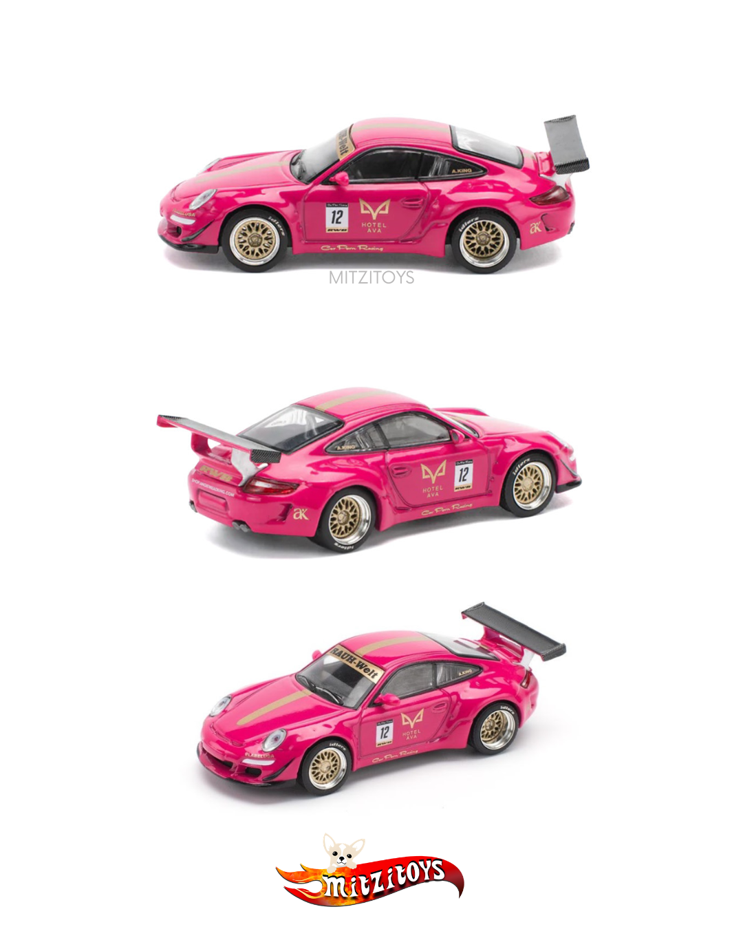 Porsche 997 RWB Pink Rosa #12 - Pop Race 1:64