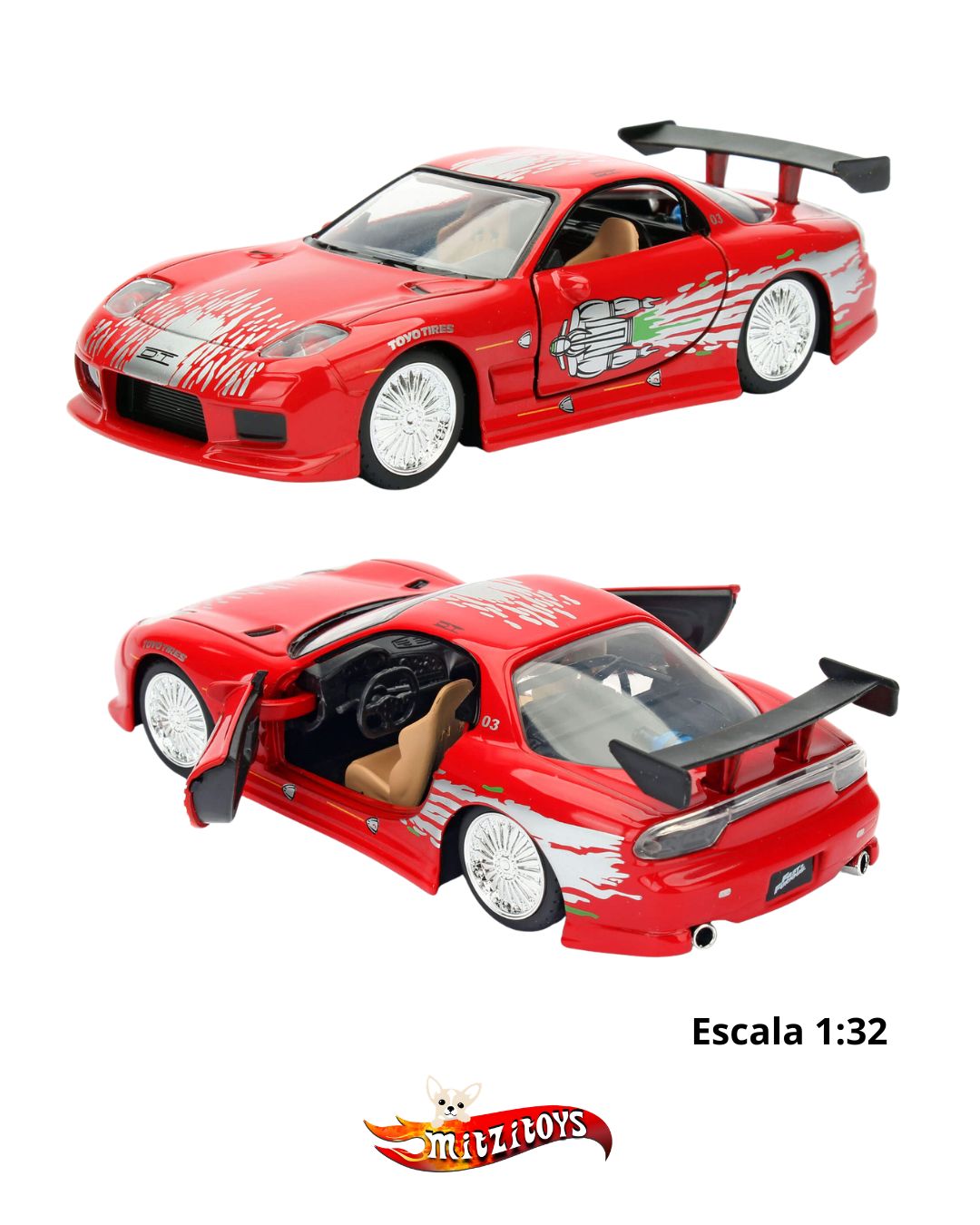 Dom's Mazda RX-7 Fast & Furious (Escala 1:32) - Jada Toys