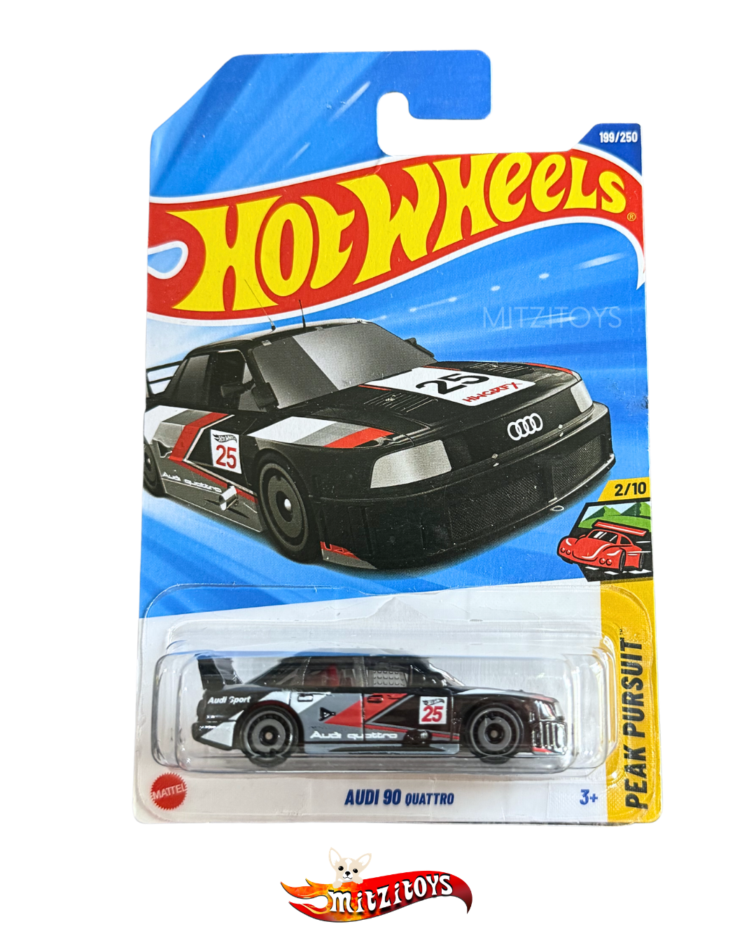 Audi 90 Quattro; Negro; 199/250; Peak Pursuit (2/10); Hot Wheels Básico
