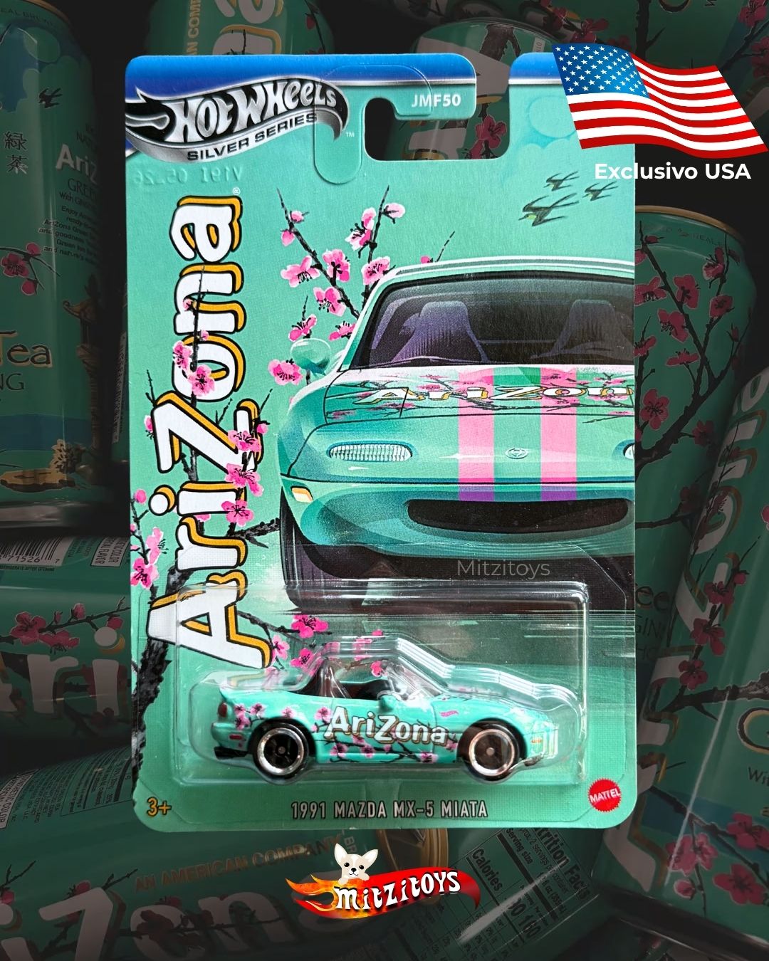 1991 Mazda MX-5 Miata "Arizona Green Tea" - Silver Series - Hot Wheels (Exclusivo USA)