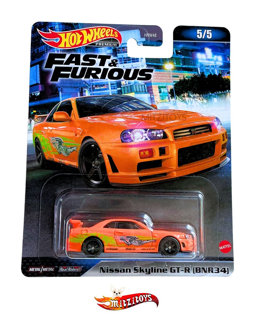 Nissan Skyline GT-R (BNR34) 5/5 – Fast & Furious Premium (Orange Supra Tribute)