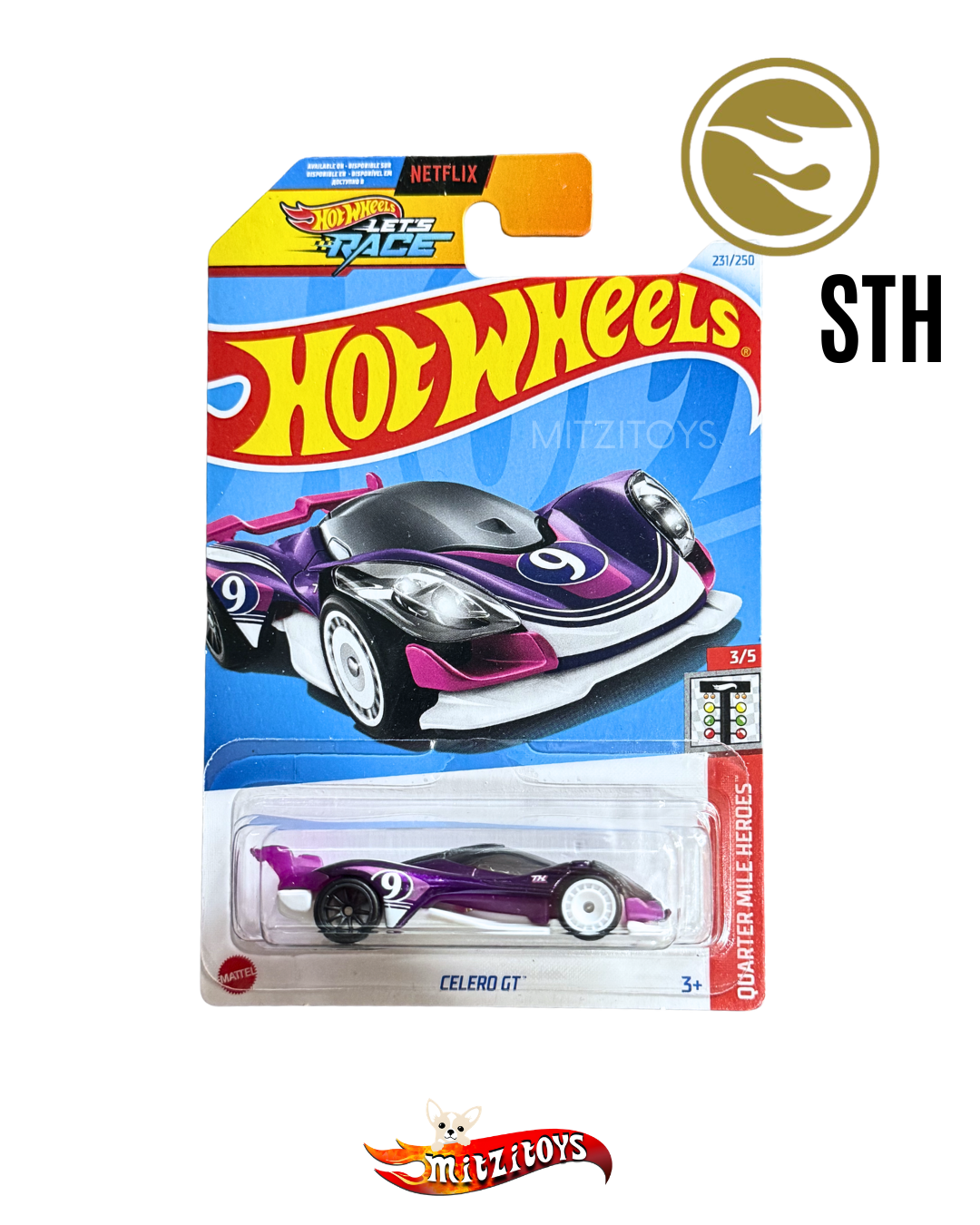 Celero GT STH Quarter Mile Heroes (3/5), Hot Wheels Super Treasure Hunt (STH)