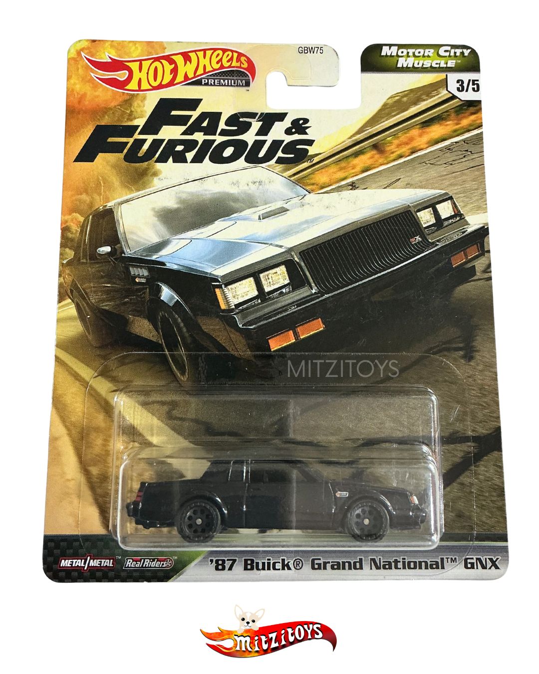 '87 Buick Grand National GNX 3/5 - Fast & Furious: Motor City Muscle - Hot Wheels Premium