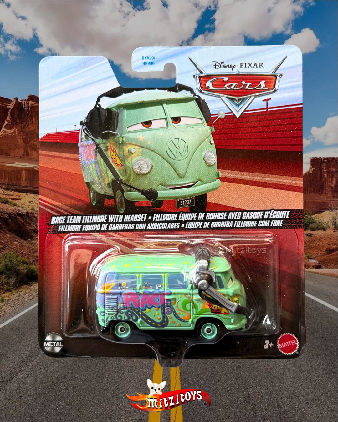 Fillmore Equipo de Carreras con Auriculares (Race Team Fillmore with Headset) - Disney Pixar Cars (Mattel)