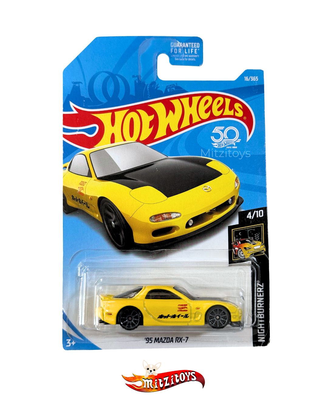 '95 Mazda RX-7 (16/365) (4/10) - Nightburnerz - Hot Wheels básico