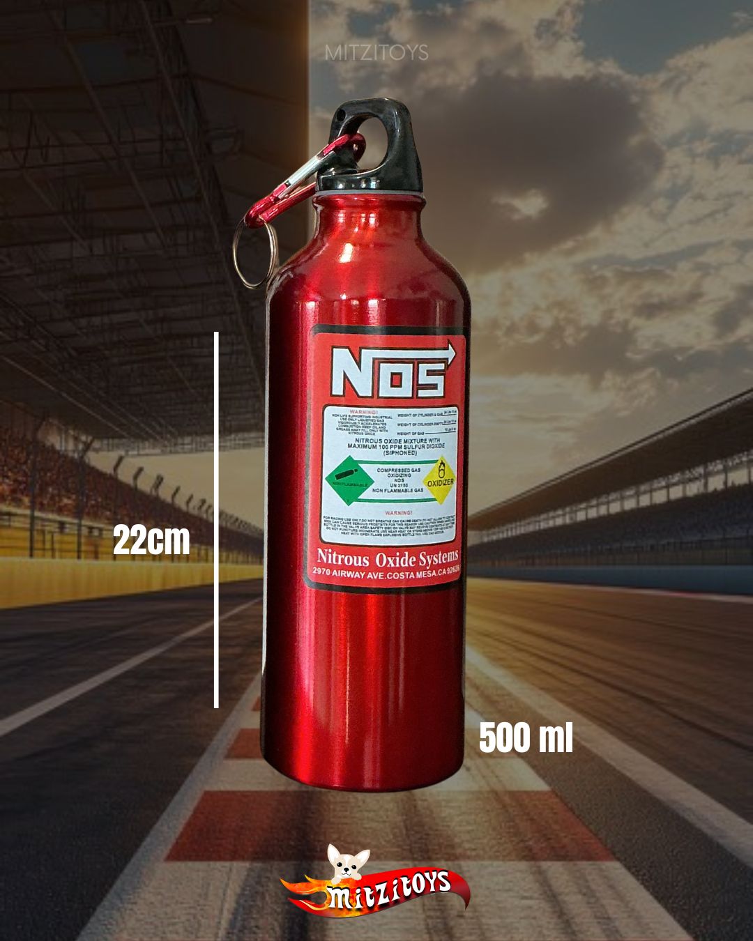 Botella Térmica Cilindro Nitro Nitrógeno NOS (Pieza Individual)