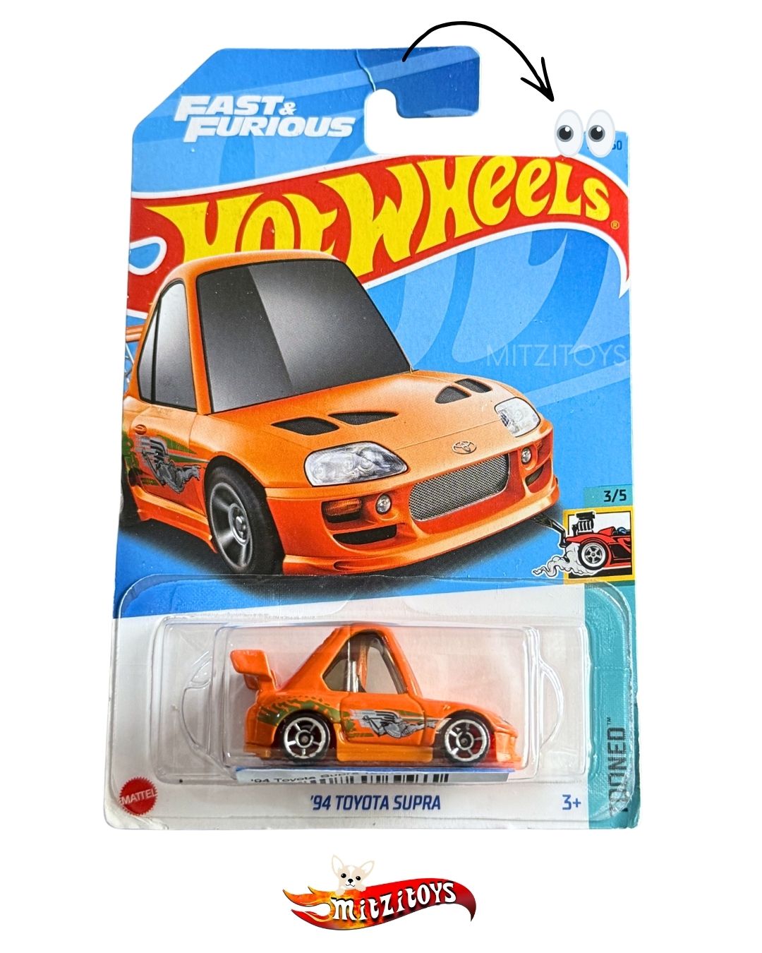 '94 Toyota Supra Tooned Detalle Hot Wheels - Fast & Furious Básico