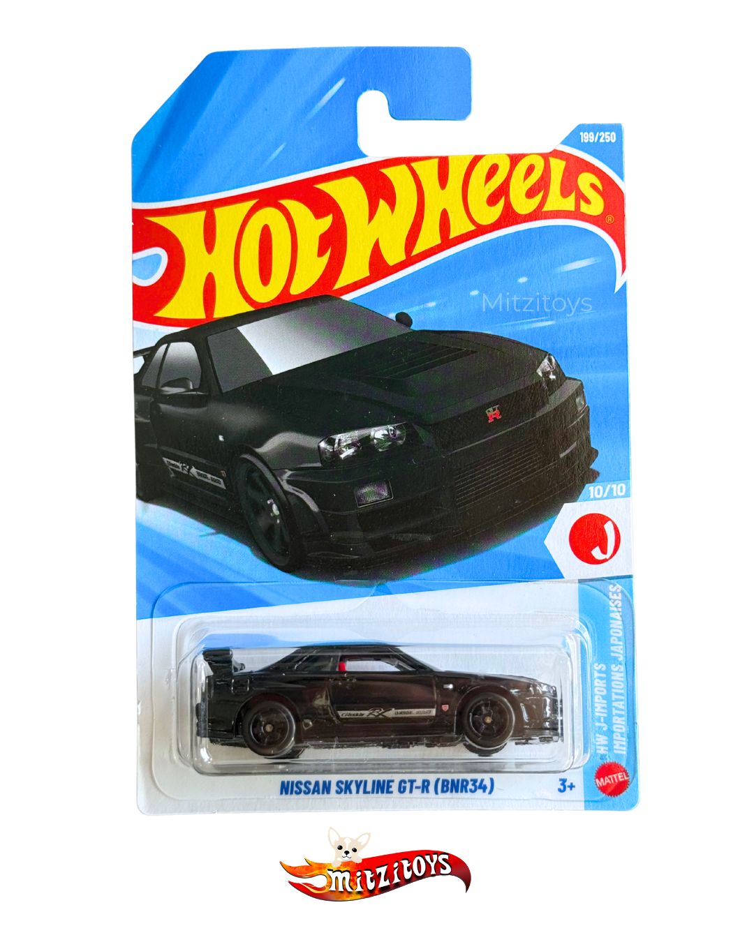 Nissan Skyline GT-R R34 Negro - Hot Wheels (HW J-Imports 199/250)