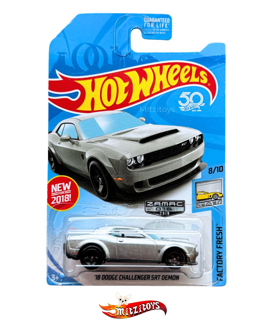 '18 Dodge Challenger ZAMAC SRT Demon - Factory Fresh - hot wheels Básico