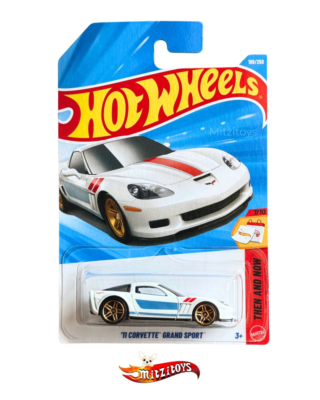 11 Corvette Grand Sport (189/250) (7/10) - Then and Now - Hot Wheels básico