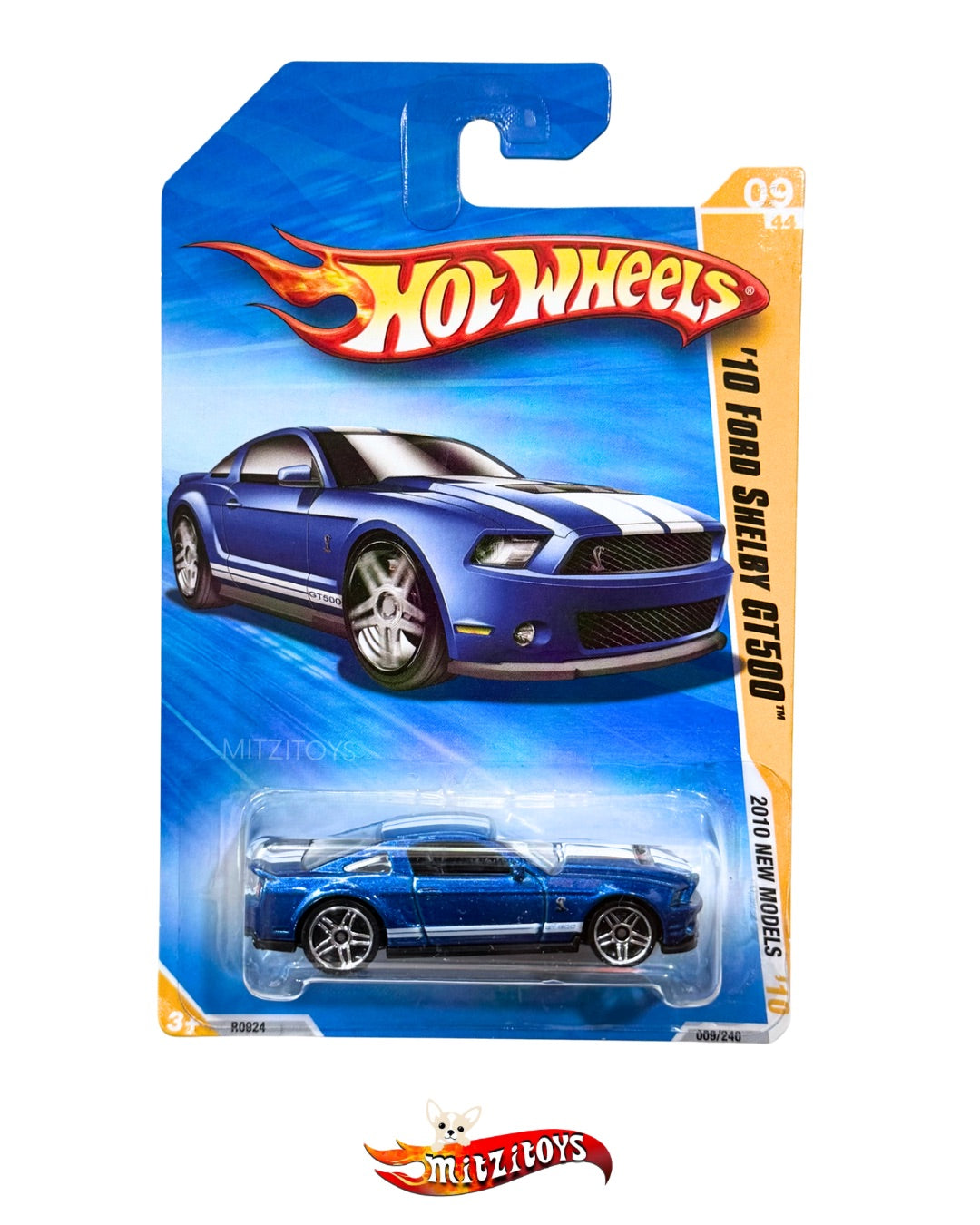 '10 Ford Shelby GT500 (09/44) Azul - 2010 New Models - Hot Wheels Basico