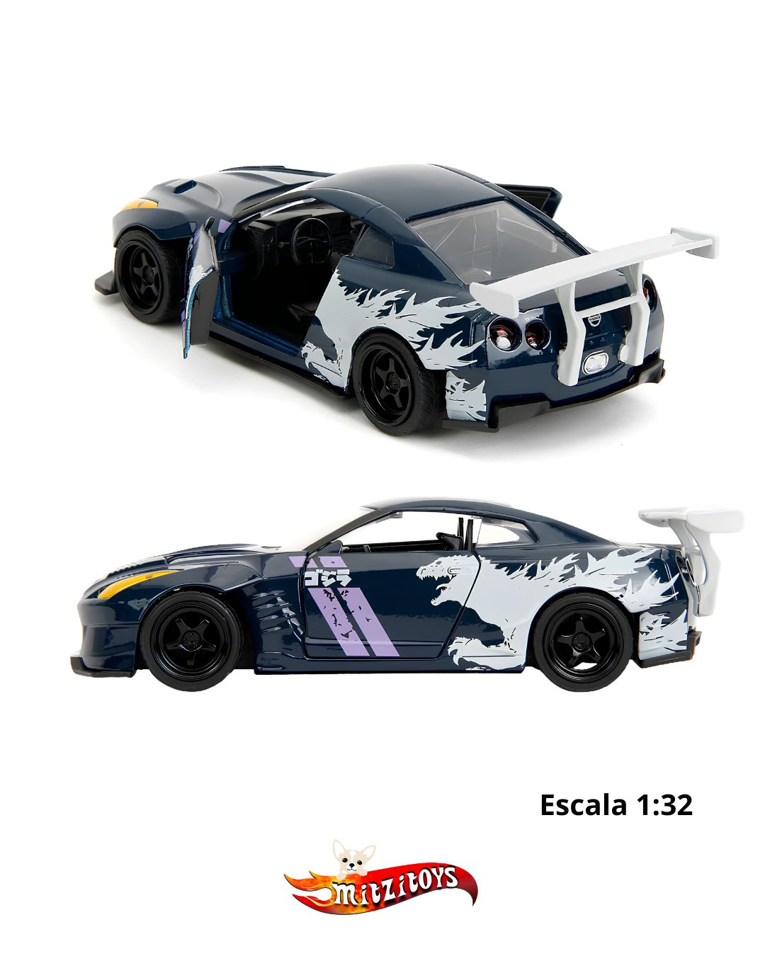 Godzilla 2009 Nissan GT-R (R35) Ben Sopra (Escala 1:32) - Jada Toys
