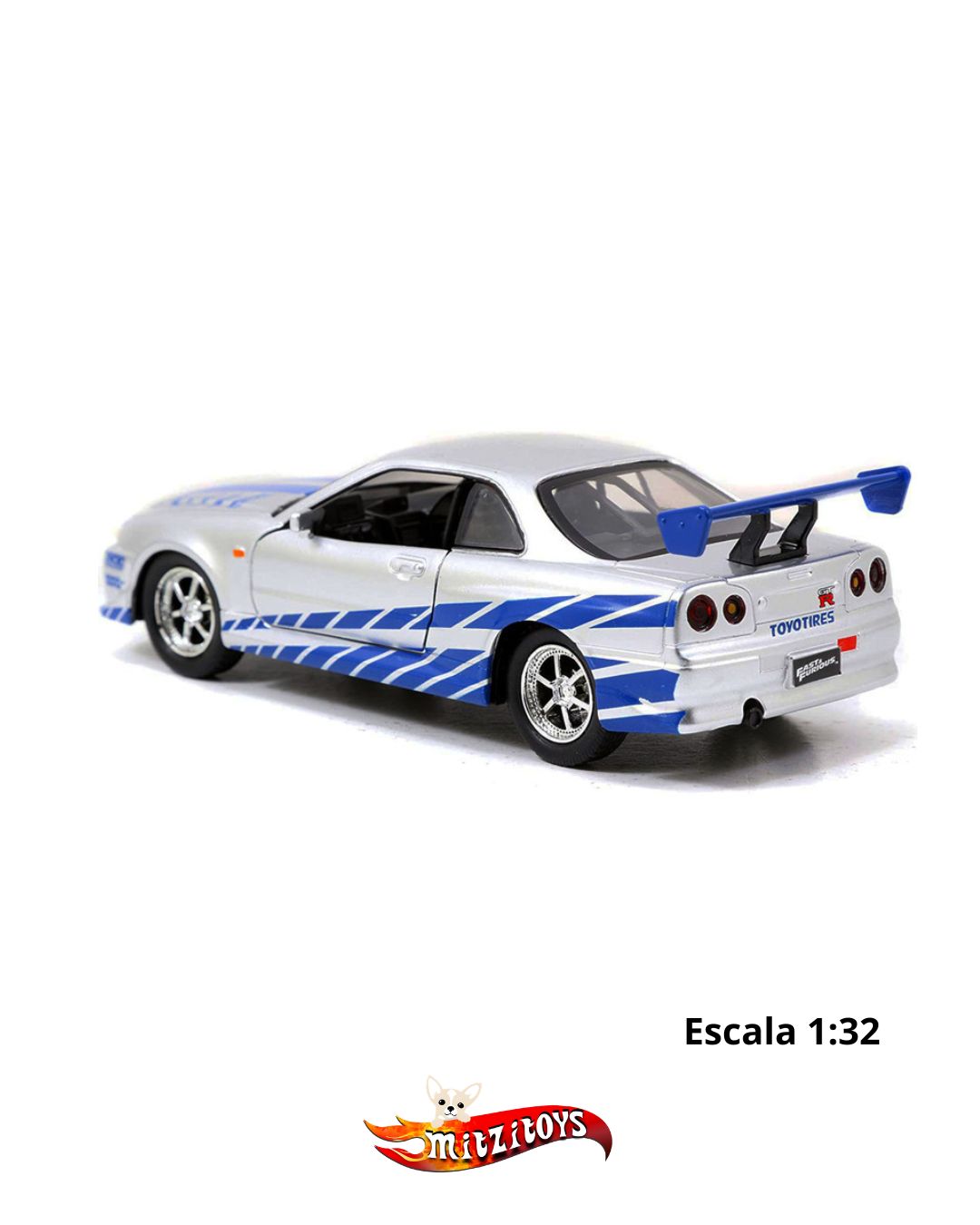 Brian's Nissan Skyline GT-R (R34) Fast & Furious (Escala 1:32) - Jada Toys