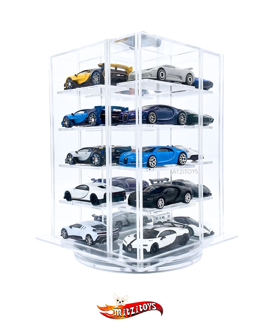 Torre Exhibidora Giratoria para 20 Piezas - Accesorios de Exhibición - Acrílico Premium