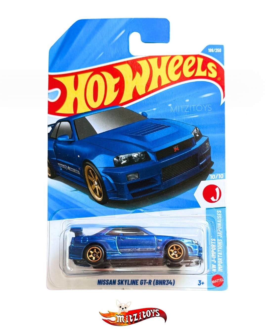 Nissan Skyline GT-R (BNR34) 199/250 (10/10) - HW J-Imports - Hot Wheels Básico