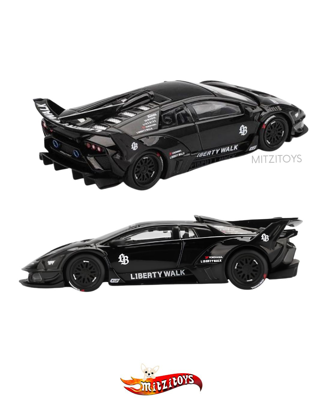 LB-WORKS Lamborghini Murciélago LB-Evo Black Metallic (#1053) - Mini GT 1:64