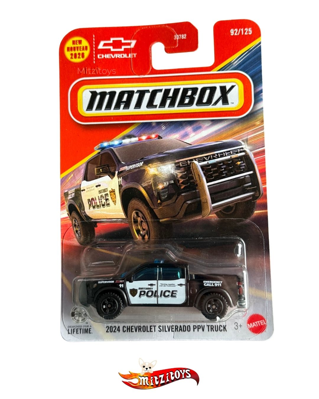 2024 Chevrolet Silverado PPV Policia Truck (92/125) - Matchbox básico
