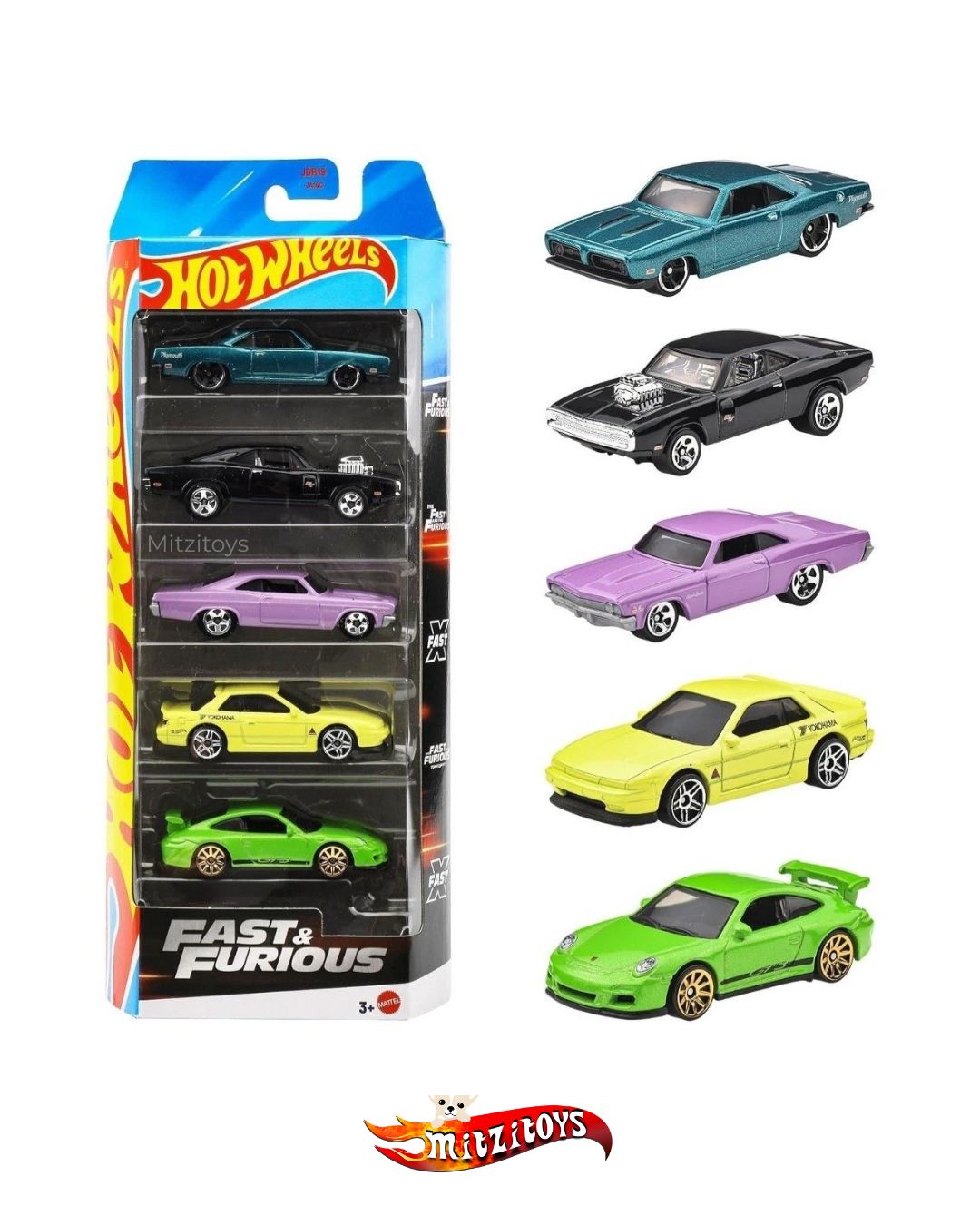 Fast & Furious 5-Pack Charger Toreto - Hot Wheels Básico