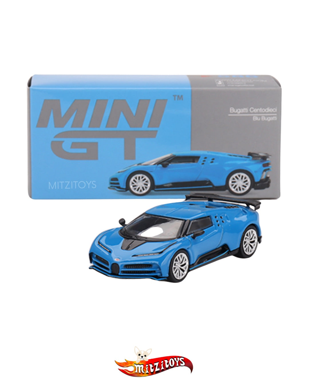 Bugatti Centodieci Blu Bugatti (#586) - Mini GT MiJo Exclusives