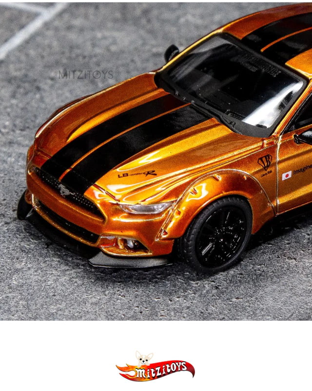 LBWK -Works Ford Mustang; Liberty Walk Gold; #647; Mini GT