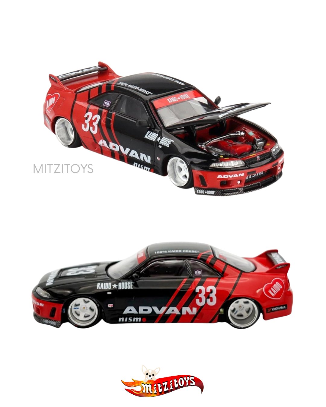 Nissan Skyline GT-R (R33) Advan Kaido House x Mini GT