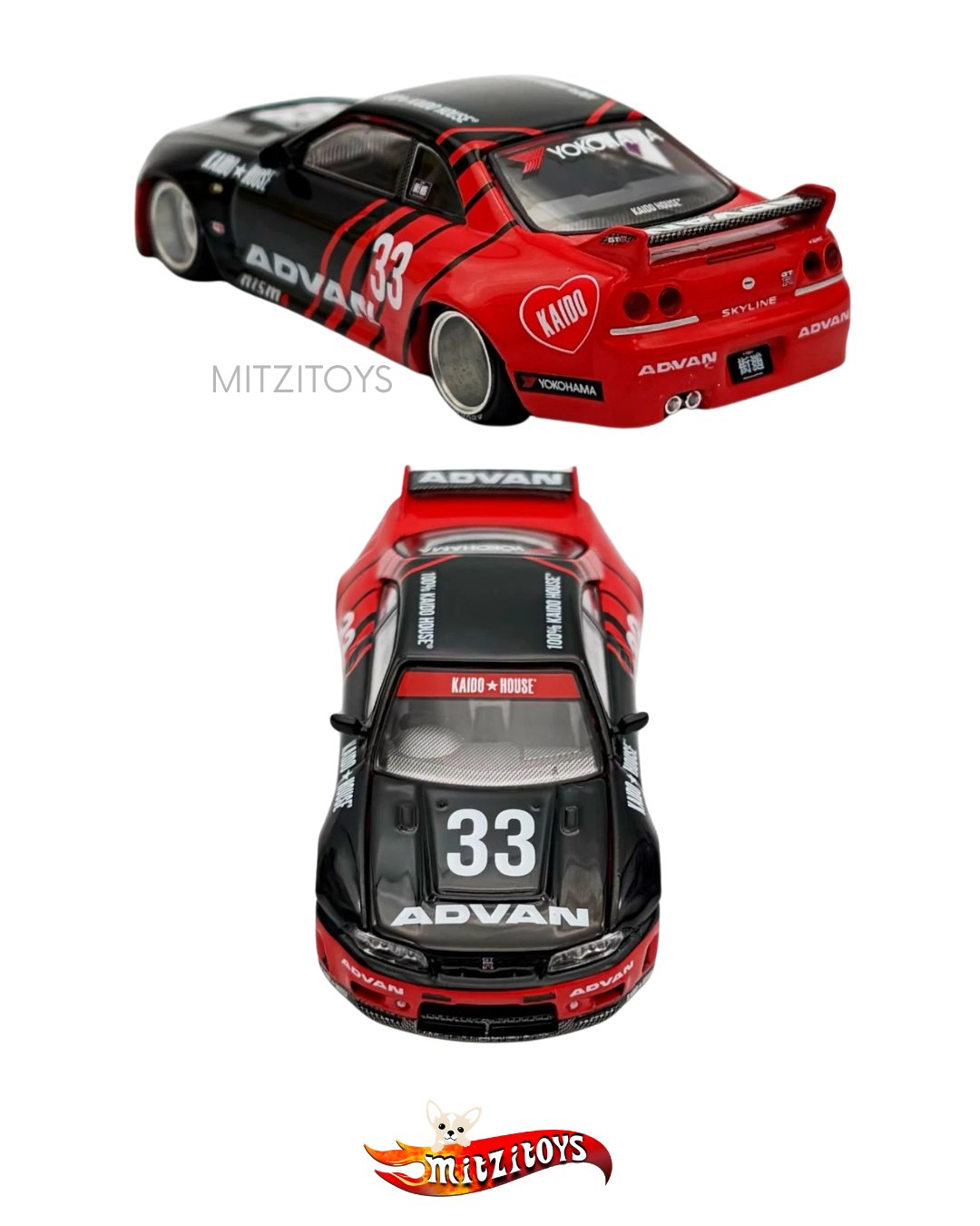 Nissan Skyline GT-R (R33) Advan Kaido House x Mini GT