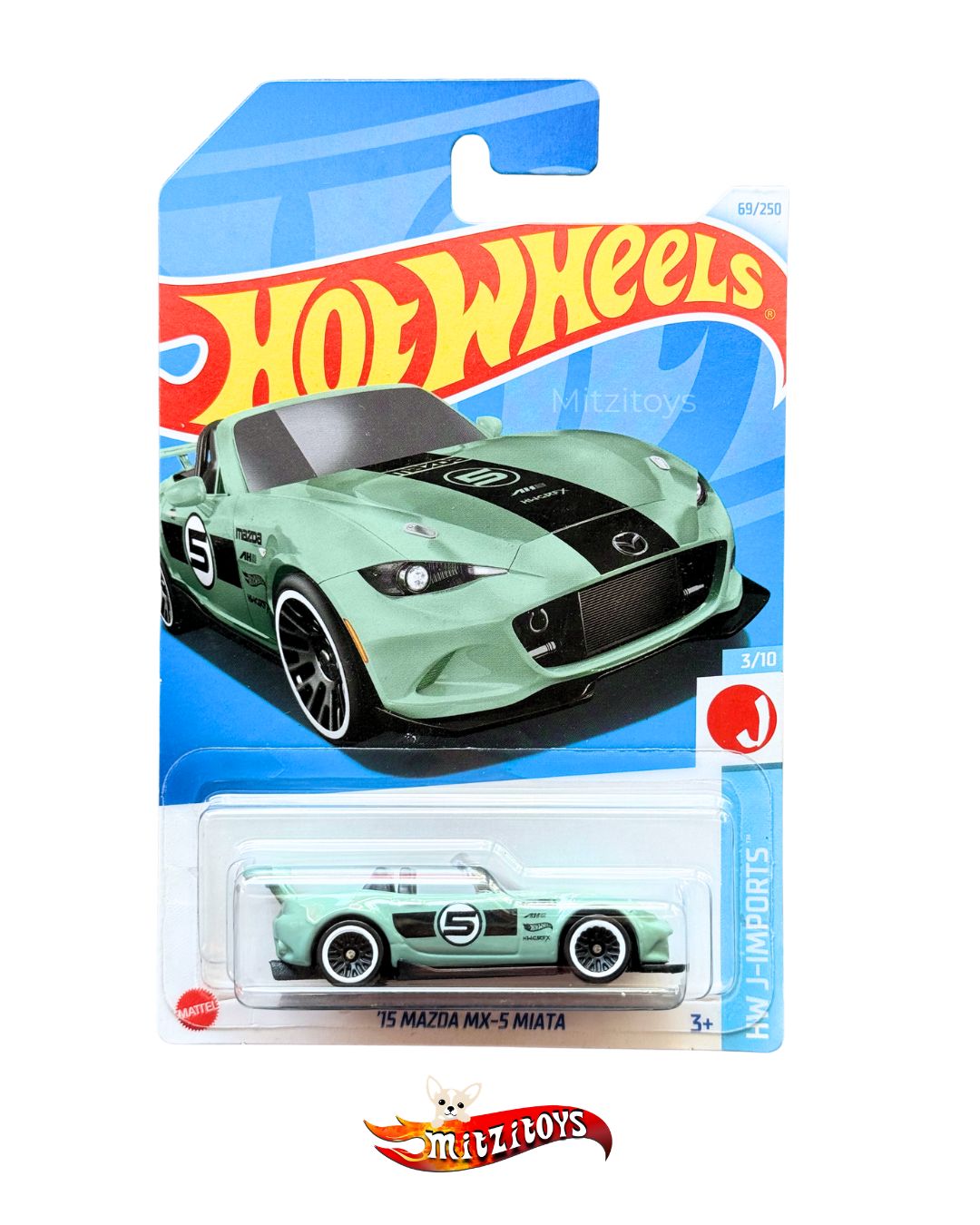 '15 Mazda MX-5 Miata (69/250) (3/10) - HW J-Imports - Hot Wheels básico