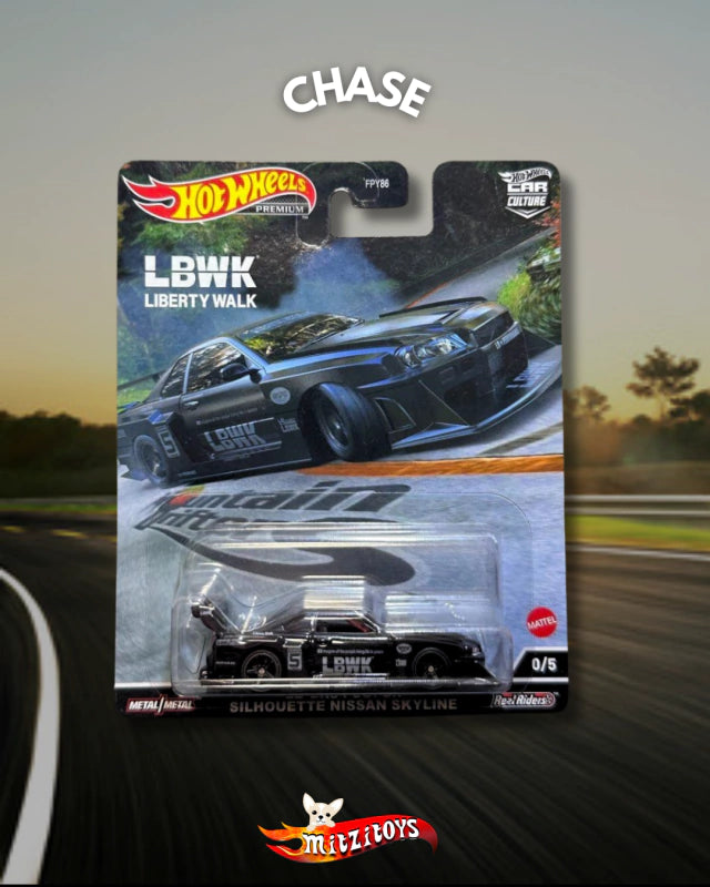 LB-ER34 Super Silhouette Nissan Skyline CHASE - Hot Wheels Premium Mountain Drifters (#0/5)