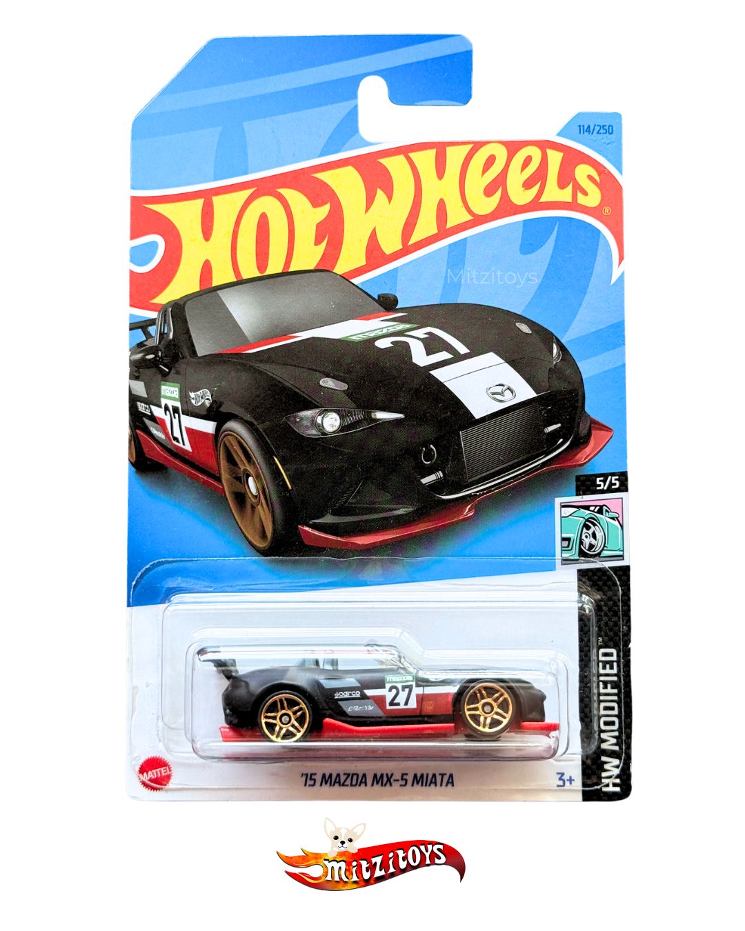 '15 Mazda MX-5 Miata (114/250) (5/5) - HW Modified - Hot Wheels básico