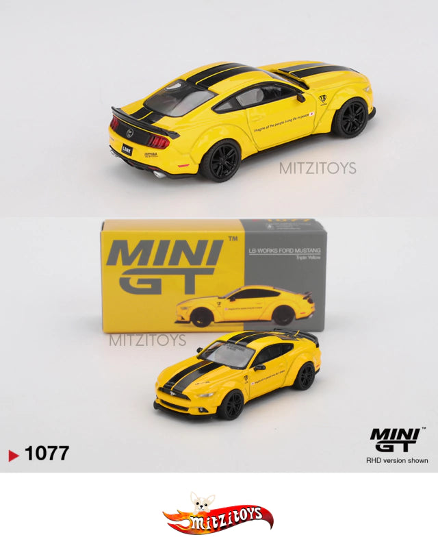 LB-WORKS FORD MUSTANG (Triple Yellow) - Mini GT