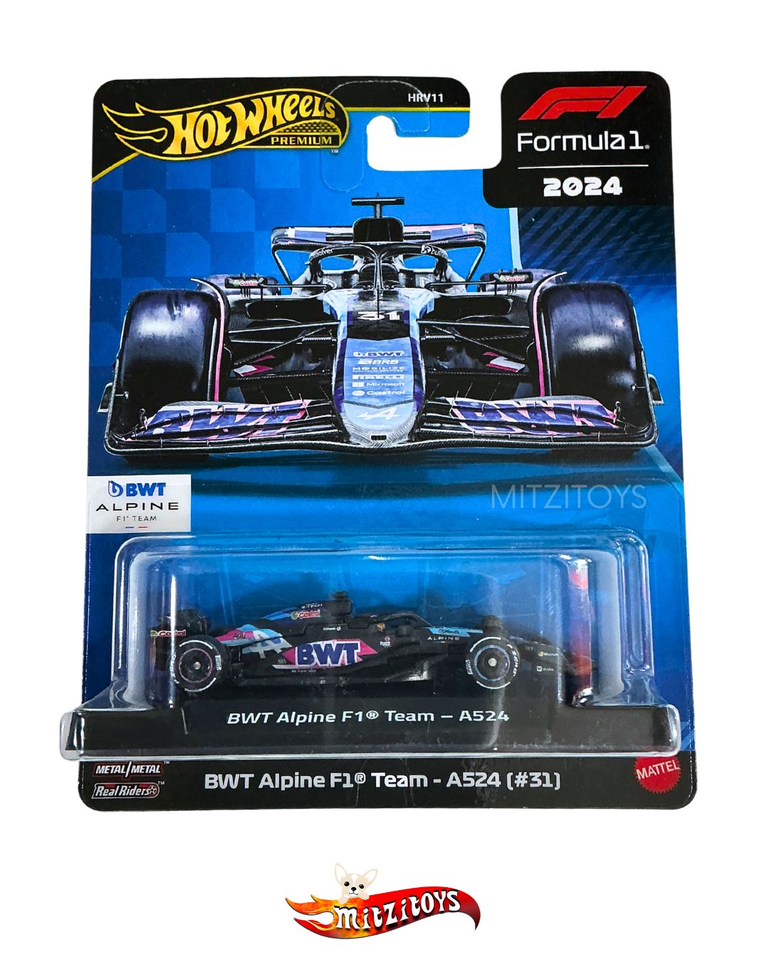 BWT Alpine F1 Team - A524 (#31) - Formula 1 2024; Negro / Rosa / Azul; Hot Wheels Premium Escala 1:64