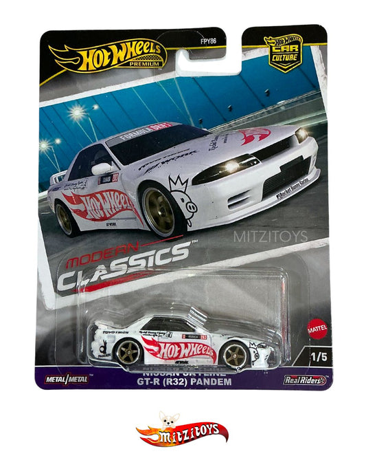 Nissan Skyline GT-R (R32) Pandem - Modern Classics; Blanco / Rojo; #1/5; Hot Wheels Premium Escala 1:64