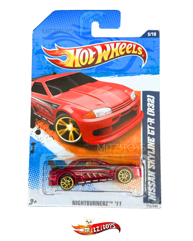 Nissan Skyline GT-R (R32) - Hot Wheels Nightburnerz '11 (5/10) - Rojo Manzana