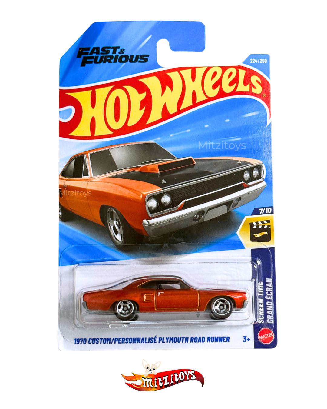 1970 Custom Plymouth Road Runner (7/10) - HW Screen Time - Hot Wheels Básico 