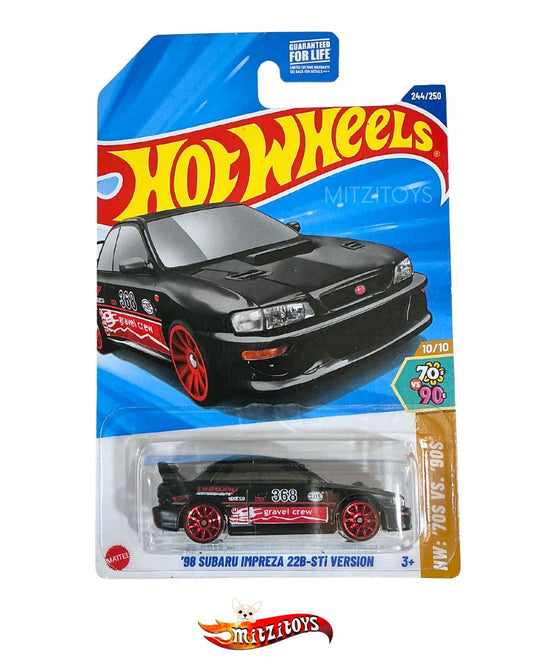 '98 Subaru Impreza 22B-STi Version - HW: '70s vs. '90s; Negro; #244/250; Hot Wheels Escala 1:64 (Kroger Exclusive)