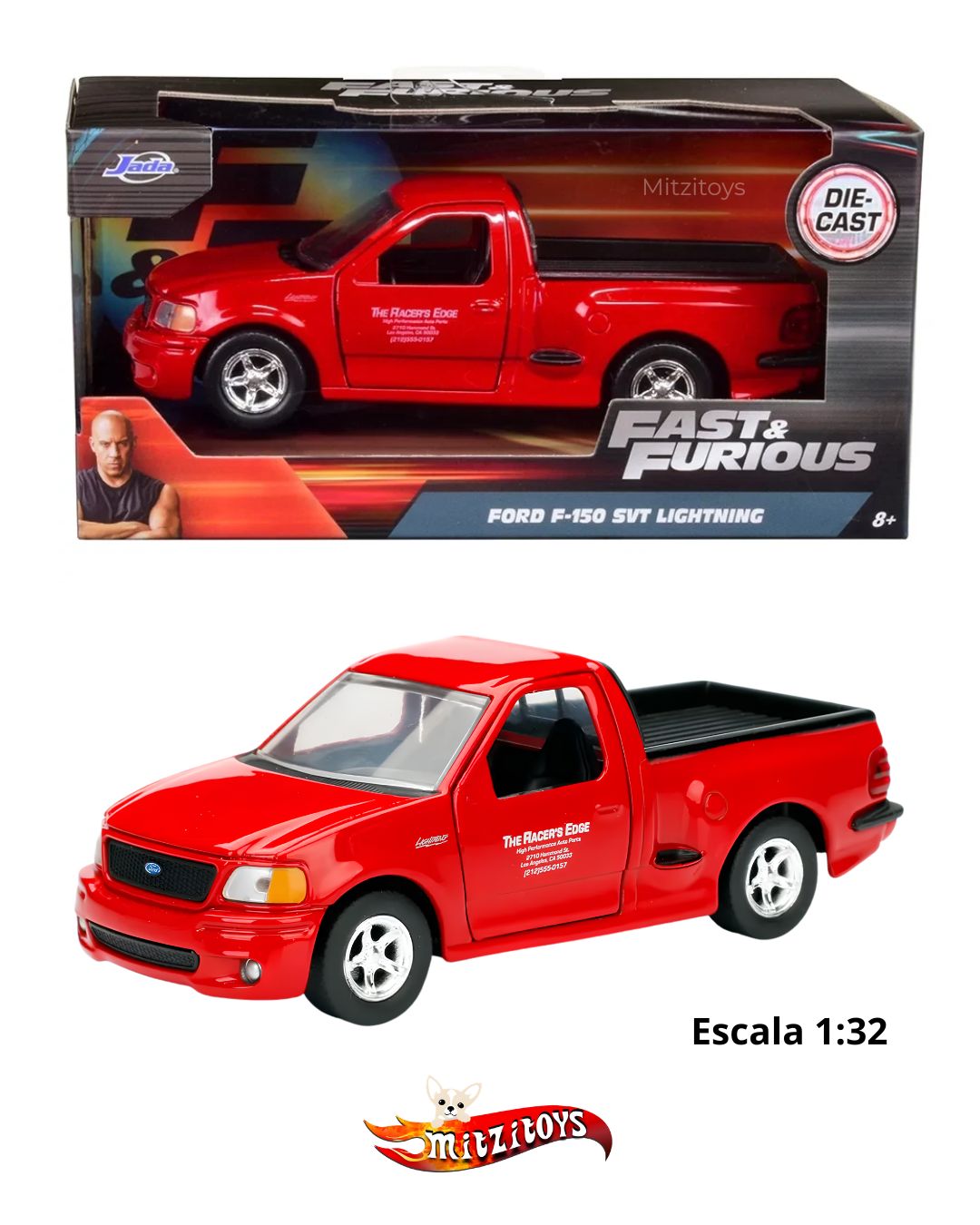 Ford F-150 SVT Lightning Fast & Furious (Escala 1:32) - Jada Toys