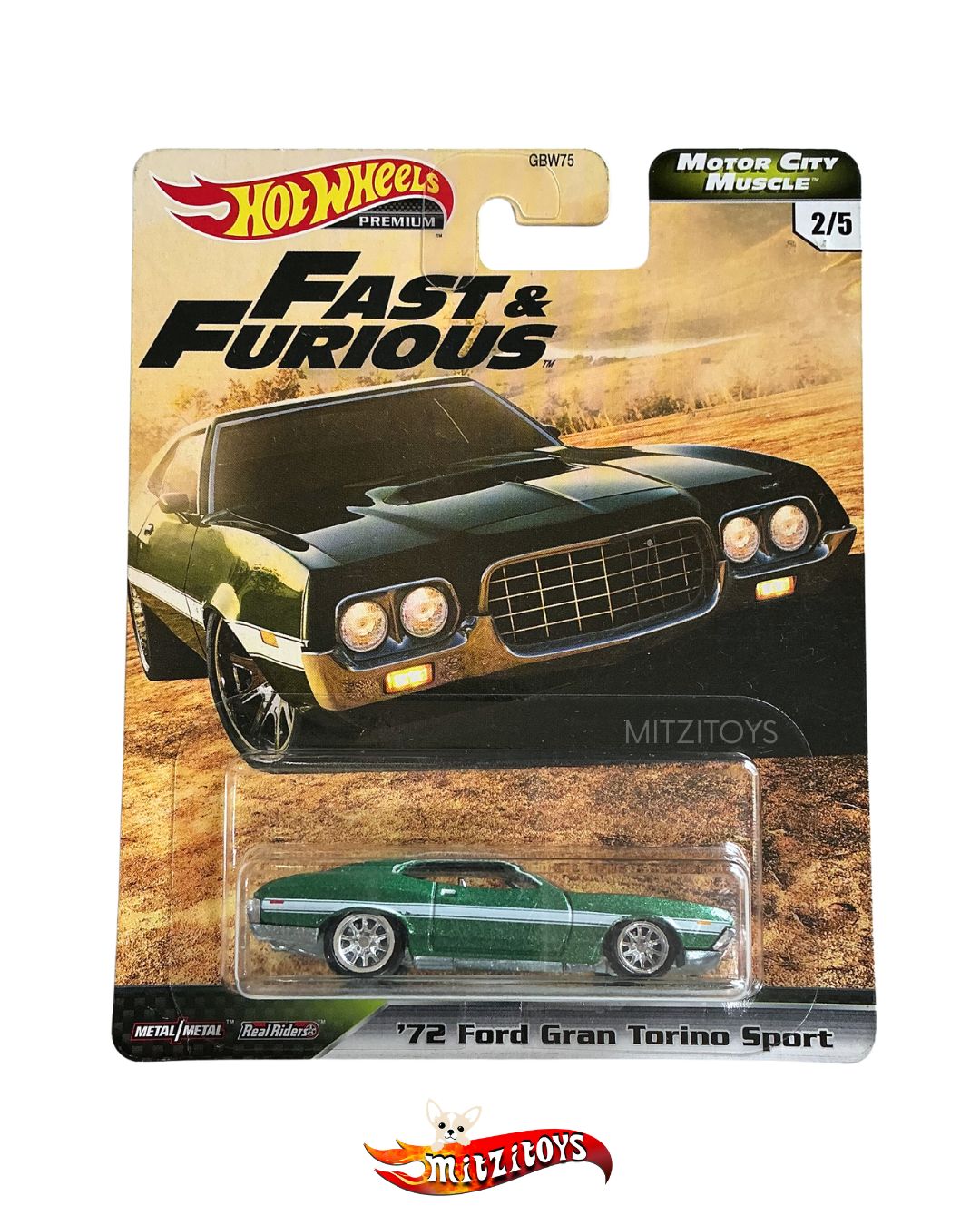 '72 Ford Gran Torino Sport (2/5) - Fast & Furious Motor City Muscle - Hot Wheels Premium