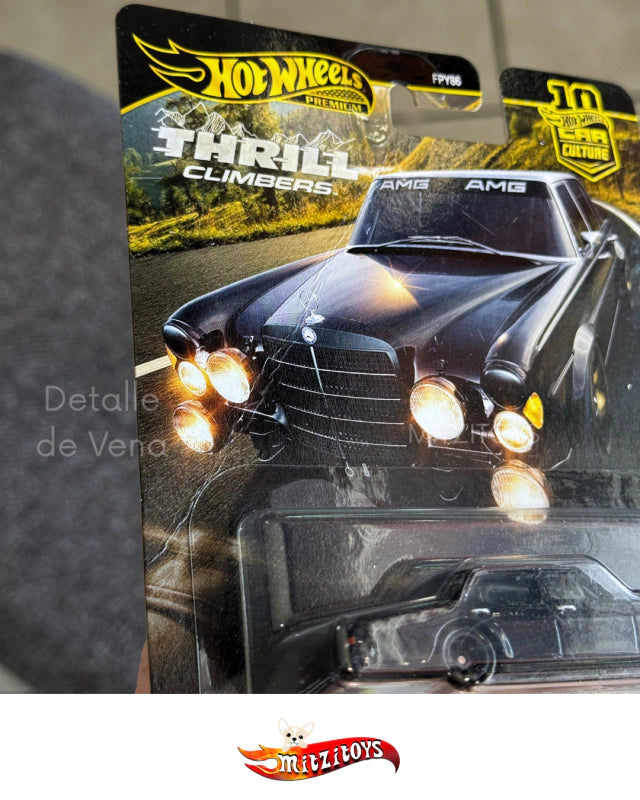 Mercedes-Benz 300 SEL 6.8 AMG "The Red Pig" (Negro) - Hot Wheels Premium - Thrill Climbers (#5/5)