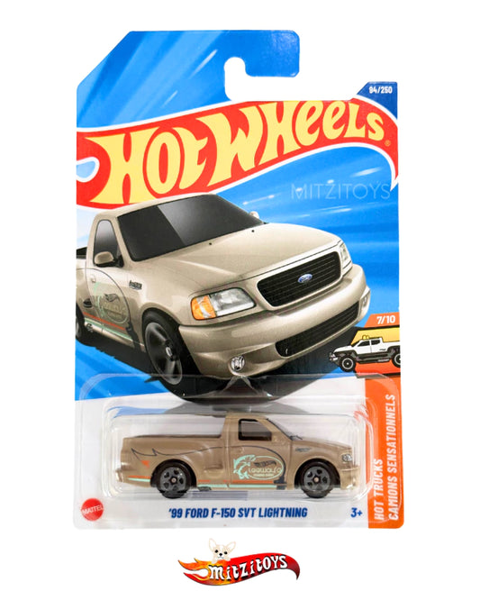 ’99 Ford F-150 SVT Lightning Beige- Hot Wheels Hot Trucks (7/10) - Edición "Leeway’s Fishing"