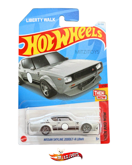Nissan Skyline 2000GT-R LBWK Gris, Then and Now 1/10; Hot Wheels Básico
