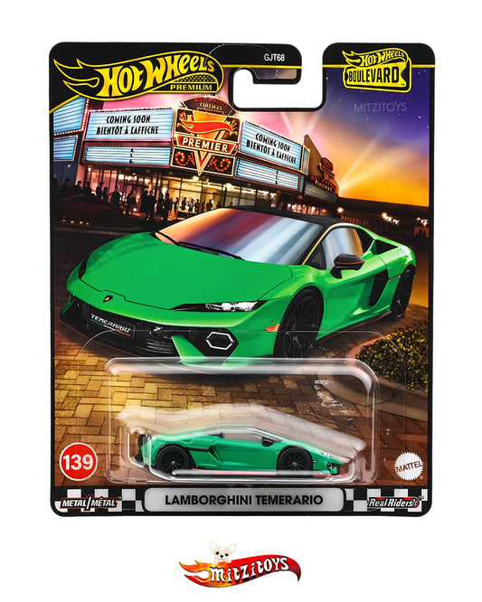 Lamborghini Temerario Green / Boulevard #139 - Hot Wheels Premium